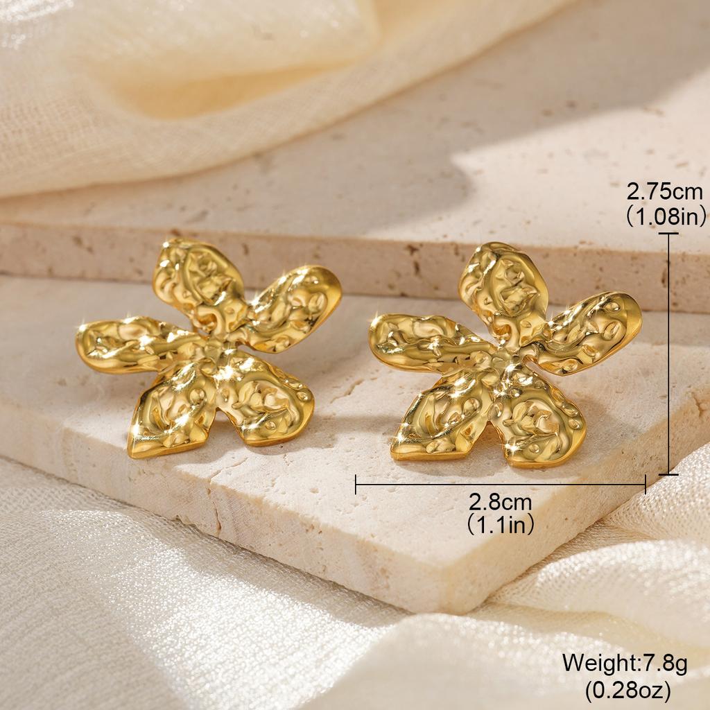 Two-color rhinestone geometric stud earrings texture earrings premium ear jewelry