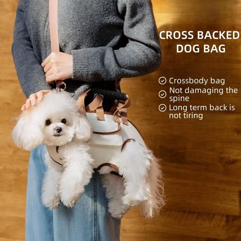 Small Dogs Medium Cats Carrier Outdoor Carrying Bag with Harness Clip Adjustable Shoulder Handheld for Hiking Daily Use