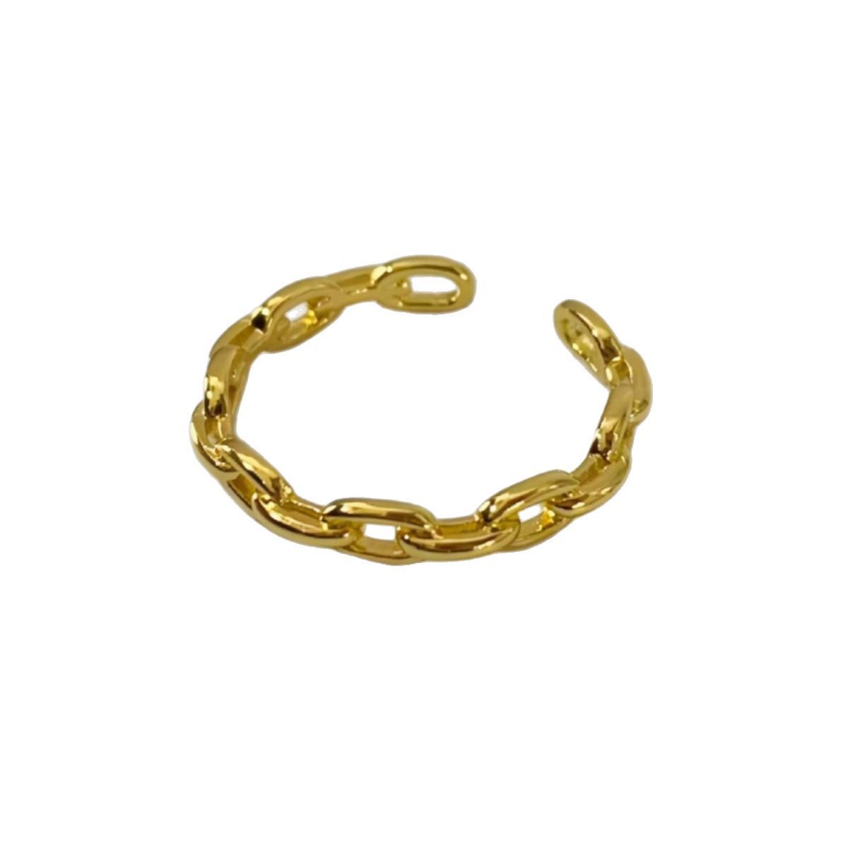 Korean Influencer Geometric Twisted Chain Open Ring