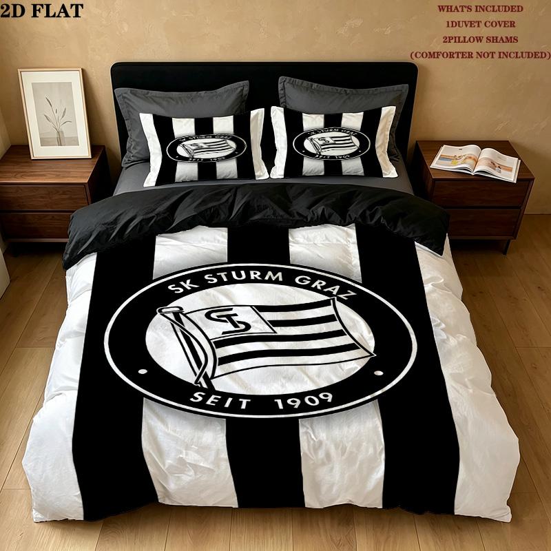 Sk Sturm Graz Pattern Bedding Quilt Set Quilt Cover Pillowcase Home Birthday Gift(1 * duvet cover + 2 * pillowcase, without core)