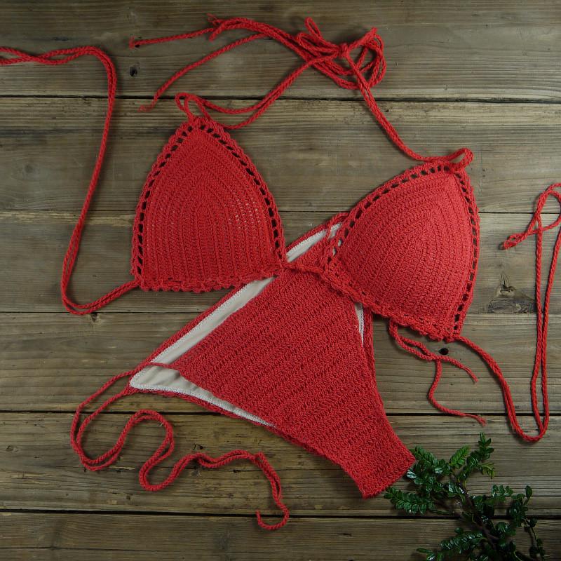 Handmade Crochet Cotton Push-up Bikini Set