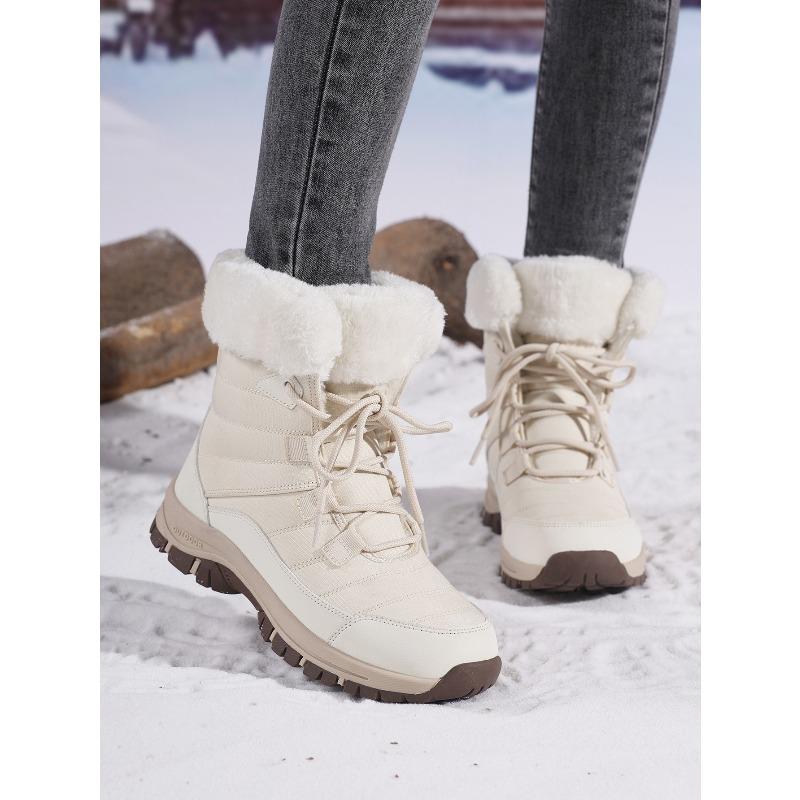 Waterproof Snow Boot Women's Plush Cotton Shoes Ladies Warm  High-top Boots Winter Outdoor Sneakers for Trekking Hiking