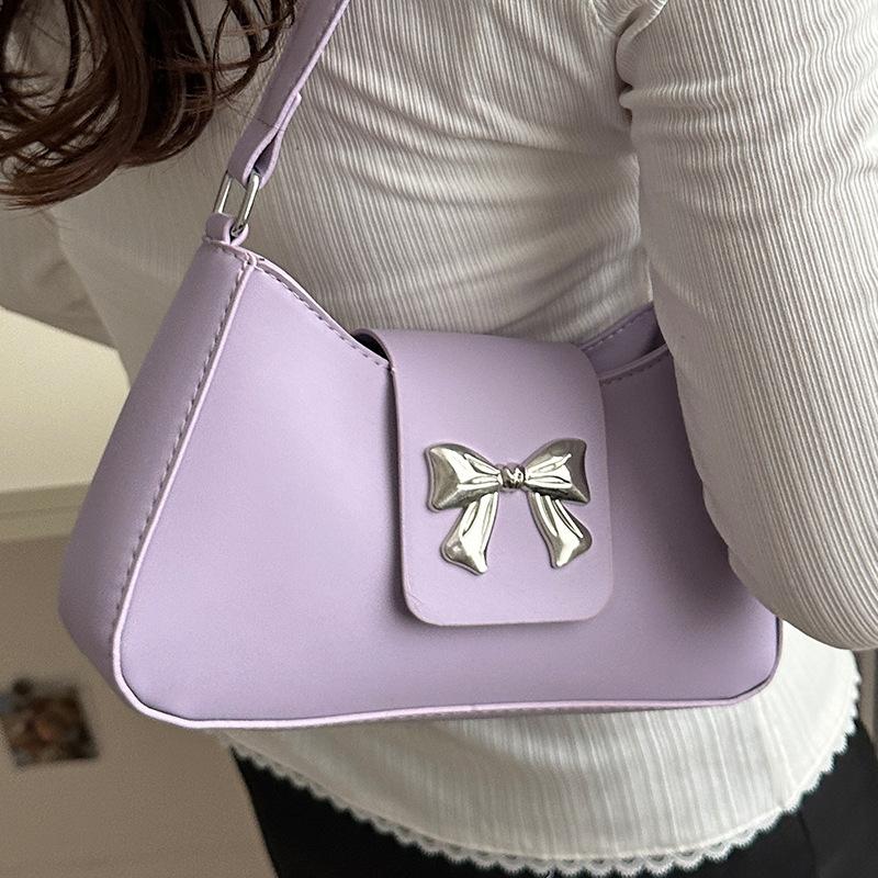 Korean Version Versatile Bag Women's 2025 Spring New Trend Foreign Fashion Shoulder Bag Bow Ins Underarm Bag