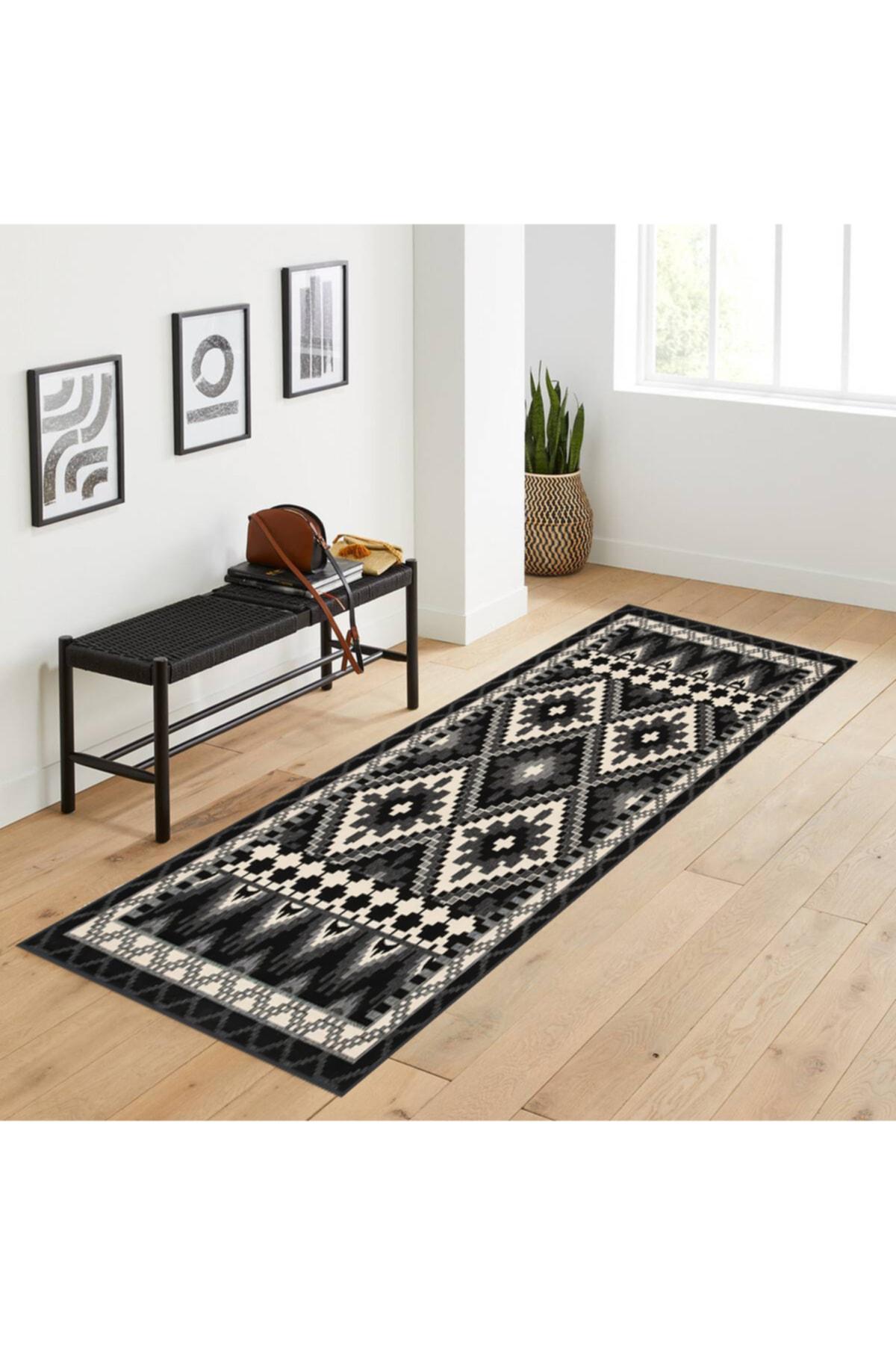 

Rovigo Home Моющийся ковер с принтом RVG1771 50x80 чёрный