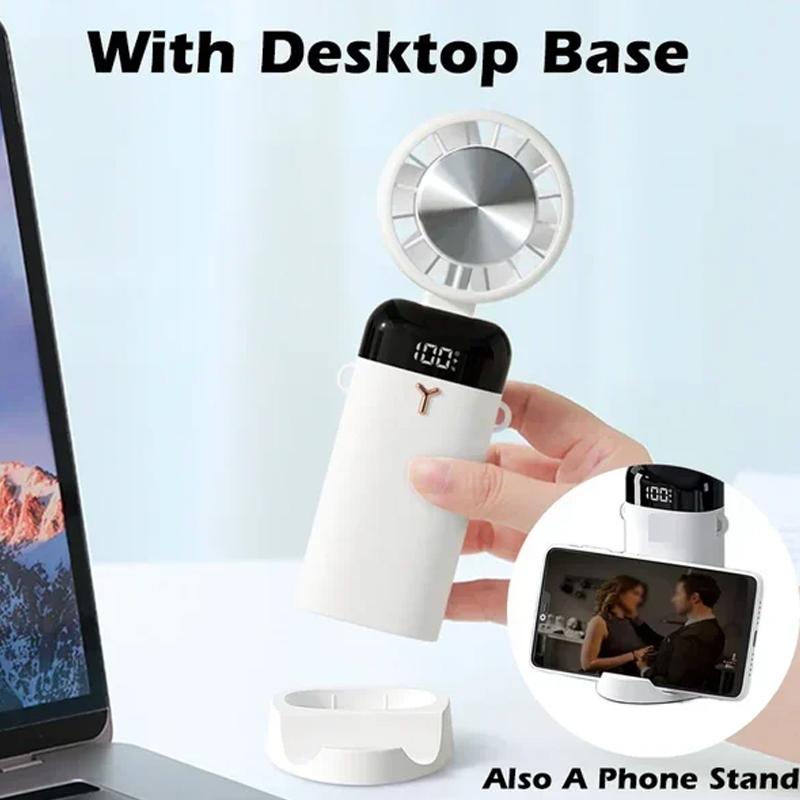 3600mAh Portable Semiconductor Refrigeration Cooling Desk Fan  Mini Handheld Fan Folding Hanging Neck Fan Air Cooler for Outdoor