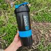 3 Layer Shaker Bottle Protein Mixing Shake Cup Active Fitness Water Cup 550ml Scaled Plastic Water Bottles with Medicine Box