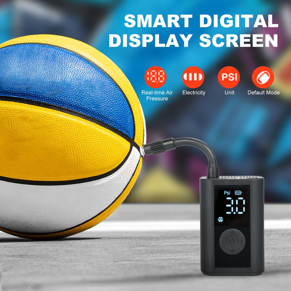 Ball Pump Electric Basketball Pump with LED Lightingk 015PSI Portable Ball Inflator with Ball