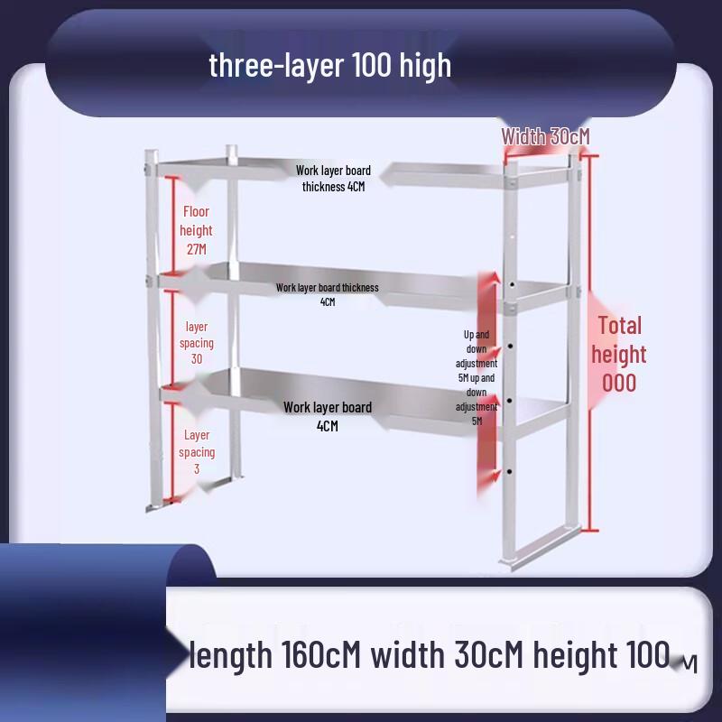 

Bodehui Industrial Stainless Steel Kitchen Workbench Shelf
