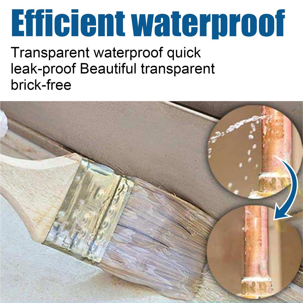 Transparent Waterproof Sealant Bathroom Balcony Roof Leak Repair Tiles Flexible Coating Crack Easy Apply All Weather Protection