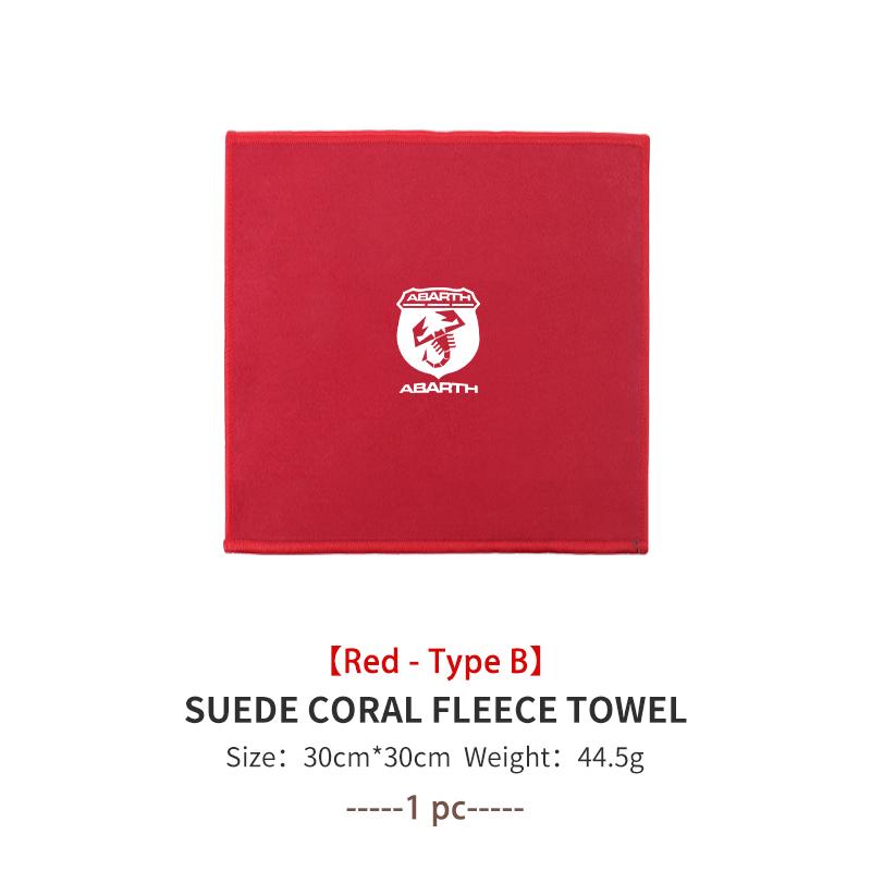 For Abarth Microfiber Towel Car Drying Towel Auto Plush Wash Towel Car Cleaning FR FIAT 500 Doblo Tipo Panda Ducato Punto Stilo