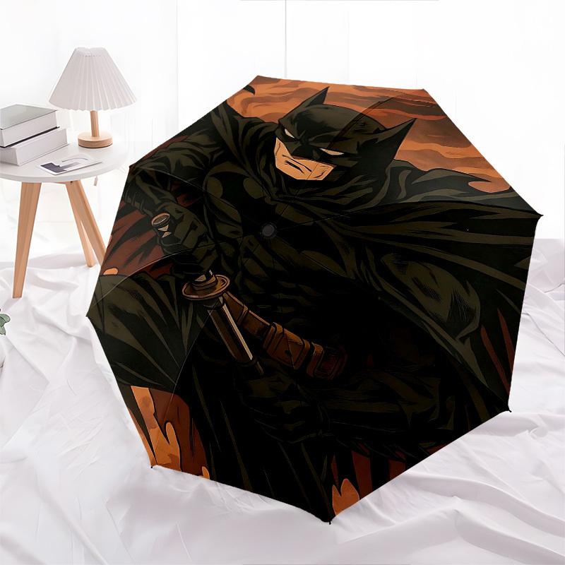 1pc Batman, Samurai Automatic Folding Umbrella - Compact 8-Rib Design, Durable Plastic & Iron1259L