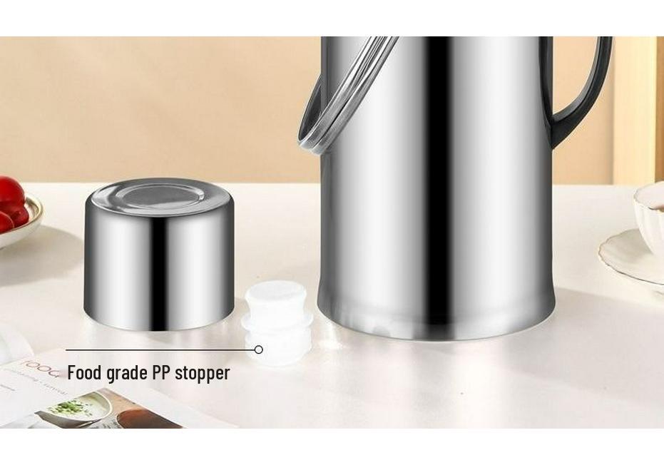 Large Capacity Stainless Steel Thermos Flask with Double Layer Insulation and Glass Liner