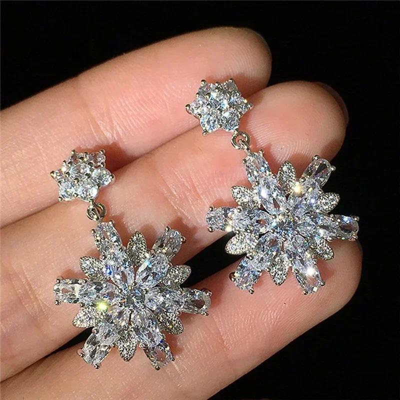 Luxury, High-End, Gorgeous Party, Water Droplet Zircon Earrings, Bride'S Wedding, Eternal And Dazzling Jewelry, Headwear
