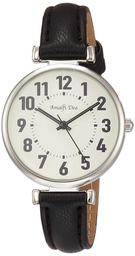 [Arias] Analog Amalfidia Waterproof Leather Strap White Dial WW20023A-140 Women's Black