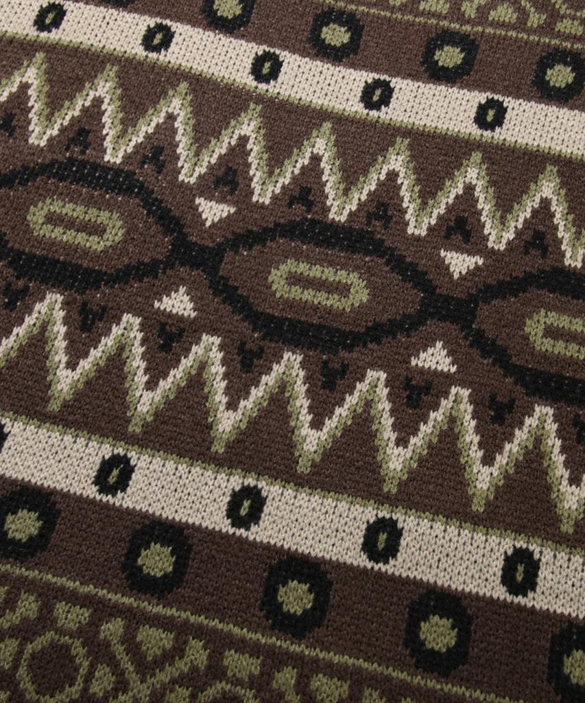 TRILLION Vintage Fair Isle Jacquard Crewneck Knit_Brown