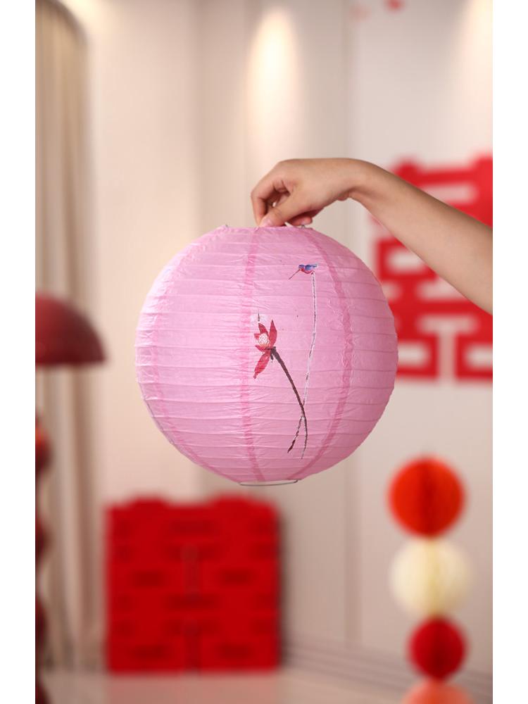 Double Happiness Chinese Wedding Room Decoration Set with Lanterns & Honeycomb Ornaments for Bedroom Photo Props