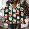 Women's Long Sleeve Christmas Print Pullover Hoodie with