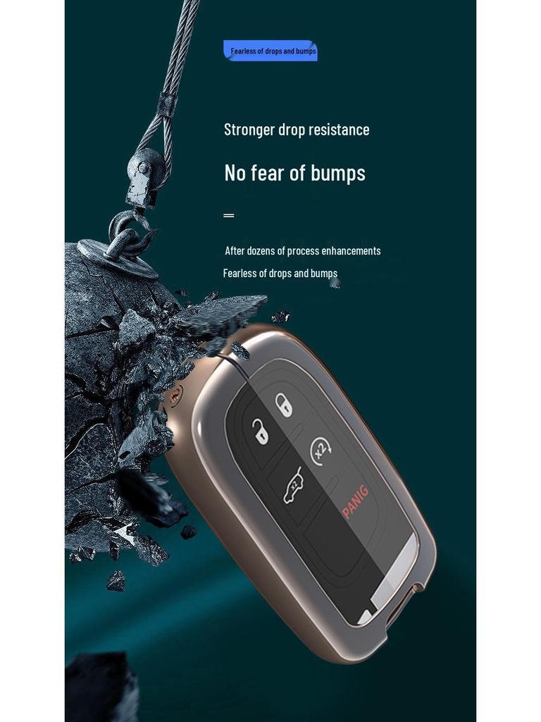 Metal Key Shell for Jeep: Compass, Renegade, Cherokee, Wrangler