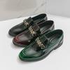 Fashion Men Shoes Retro Business Loafers Black Green PU Men Thick-soled Anti-slip Fashionable Leather Shoes Social Shoes Sizes 38-46
