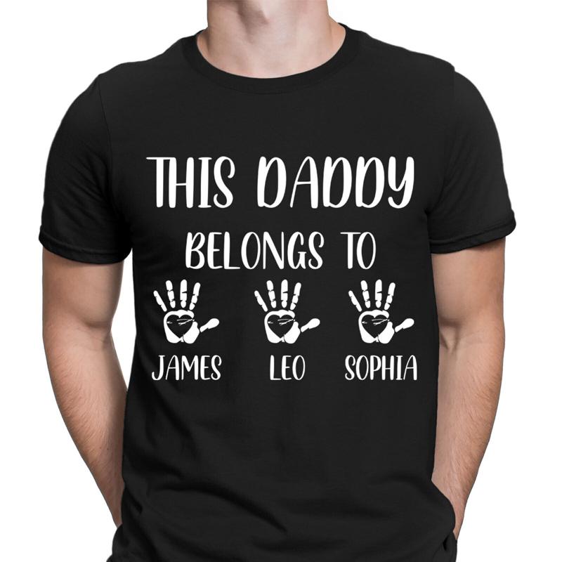 Personalised This Daddy Belongs To Fathers Day Funny Mens T Shirt S разноцветный