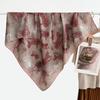 Autumn and Winter Velvet Purple Japanese Samurai 91 Large Square Scarf Women's Fashion Vacation Beach Silk Headscarf Shawl Thermal Scarf