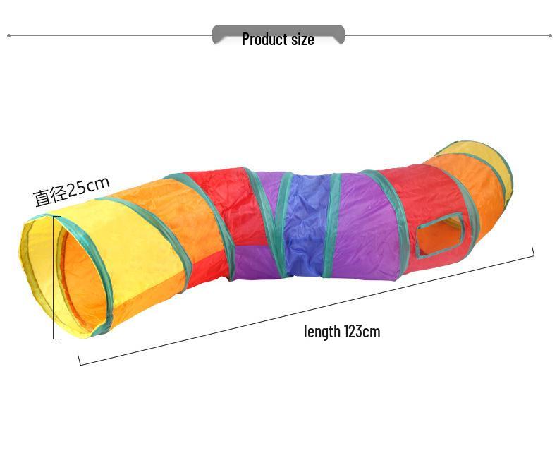 Rainbow Three-Way Foldable Cat Tunnel Toy