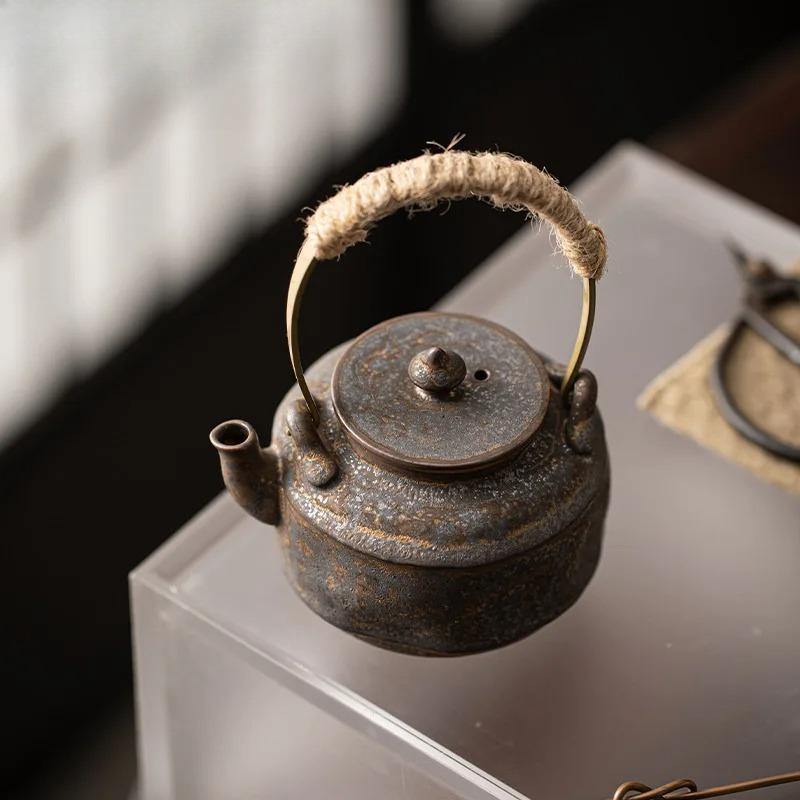 Japon Fırın Değişimi Yaldızlı Demir Sır Çaydanlık Butik Kaldırma Kirişli Çaydanlık Ev Çay Makinesi Su Isıtıcısı Kung Fu Çay Çay Takımı Süsleri