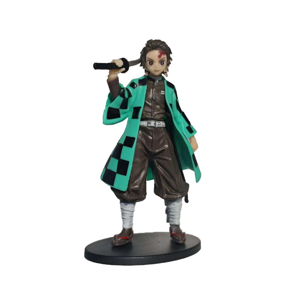 Anime Demon Slayer PVC Figures Tanjirou Nezuko Zenitsu Inosuke Giyu Figurines Toy Kimetsu No Yaiba Model Garage Kits Ornaments