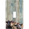 Rustic Board Farmhouse Cows 1 Gang Toggle Light Switch Plate Decorative Wall Plate Cover Decorative Wallplate Electrical Faceplate for Farm House