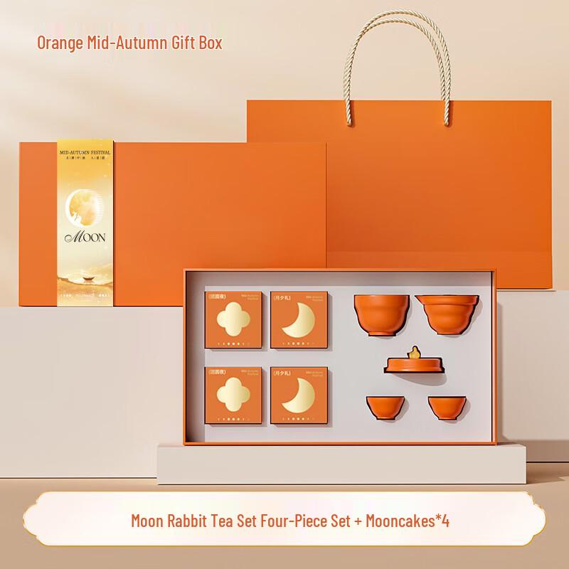 Mid-Autumn Festival Moon Rabbit Tea Set with Mooncakes