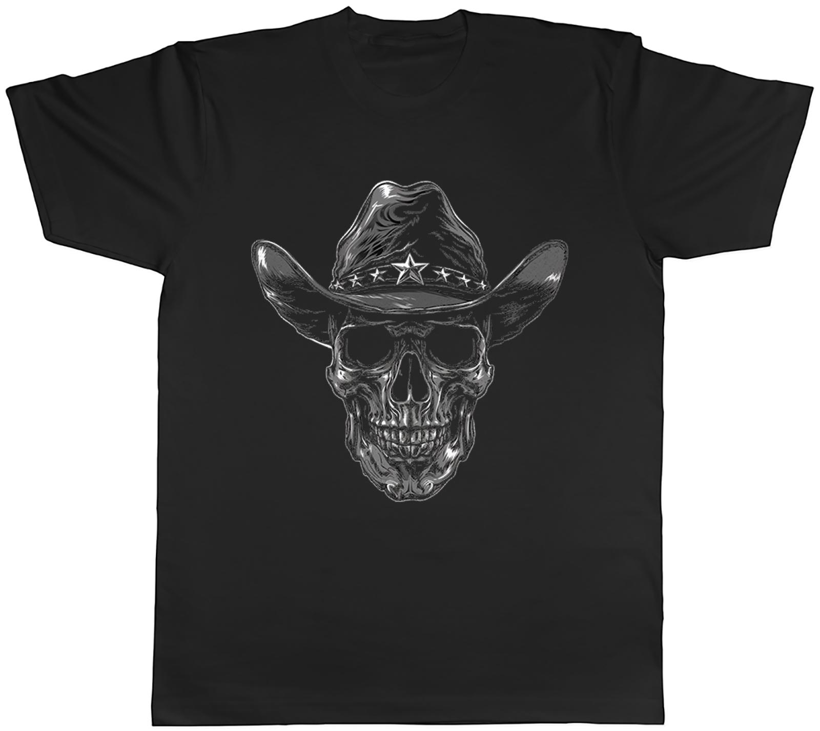 Skull Cowboy Unisexs TShirt Wild West Sherrif Tee Gift S