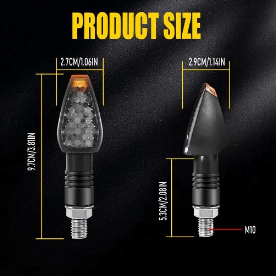 4X Mini Motorcycle LED Turn Signals Blinker Light Indicator Amber Lamp Universal