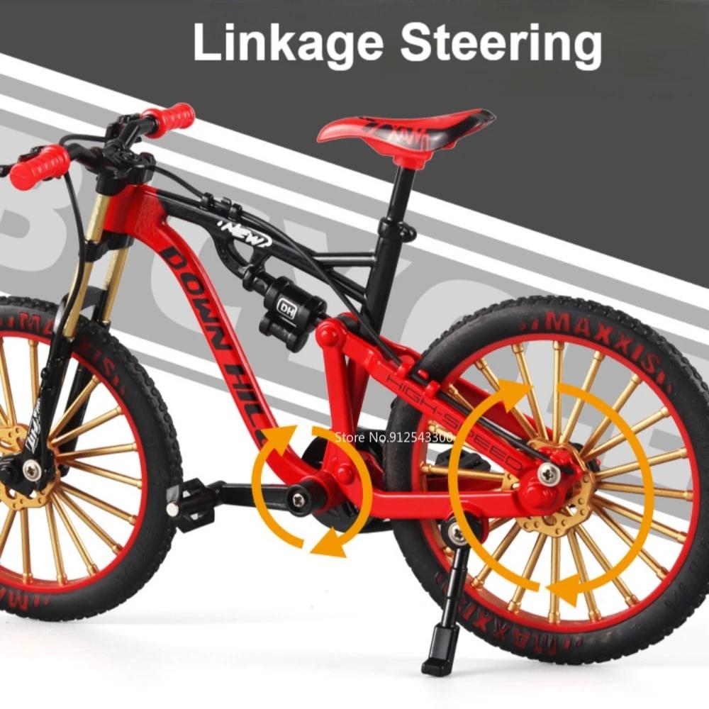 1:8 Yokuş Aşağı Dağ Bisikleti Model Oyuncak Araba Bağlantılı Direksiyon Amortisör Simülasyon Süsleri Çocuklar İçin Bisiklet Hediyeleri