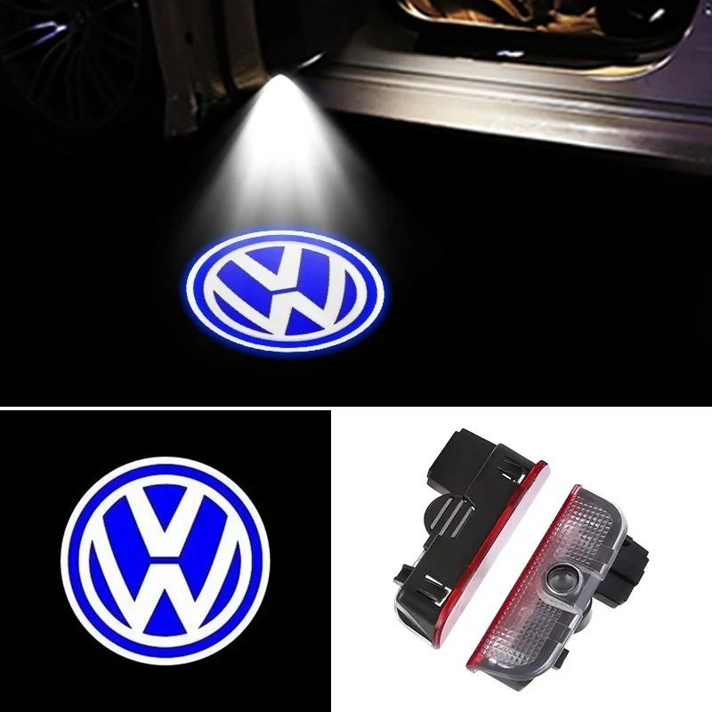 2 For VW Touareg GTI MK6 Golf 5 6 7 Passat B6 B7 B8 B9 Jetta MK7 R LED Car Door Projector Welcome Ghost Shadow Light Accessories Zw4
