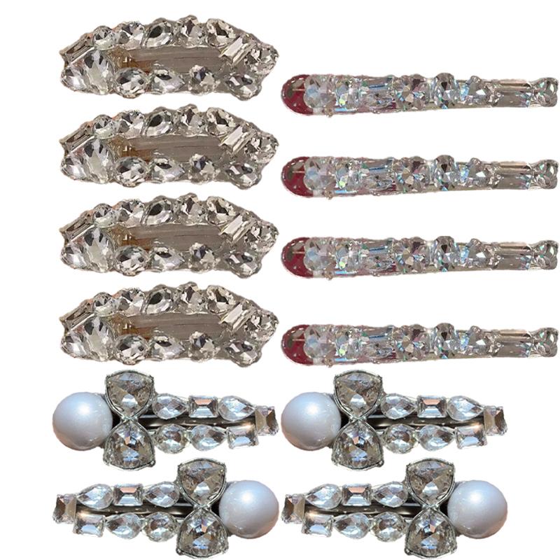 Sweet Cool Rhinestone Hair Clip Women Ice Through Temperament Versatile Side Clip Delicate Hair Accessories
