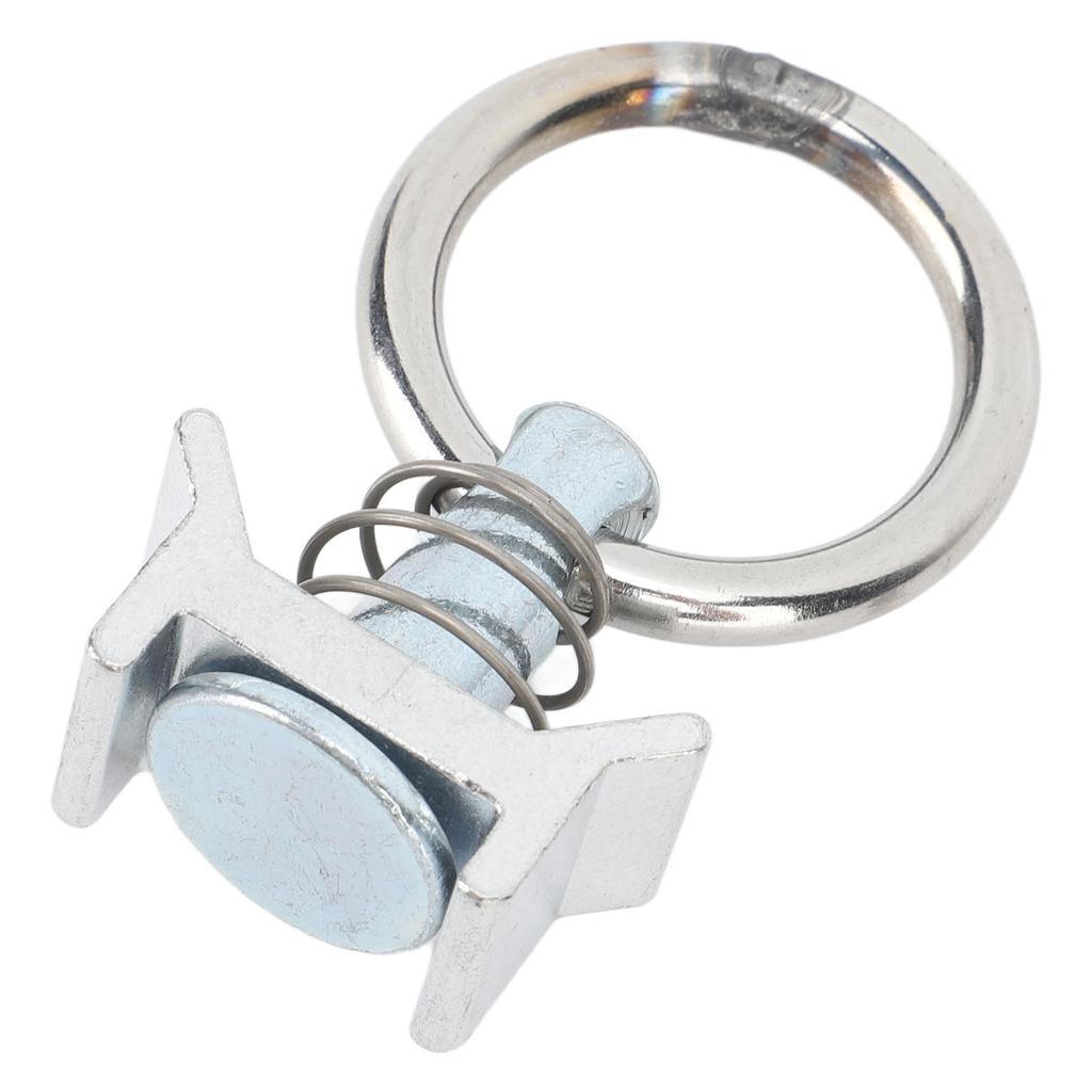 6 SZT. Pojedynczy element mocujący do szyny L z okrągłym pierścieniem, stal nierdzewna, aluminium, element mocujący do kontroli ładunku