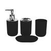Organizzatori da Bagno Contemporanei Set da 4 Pezzi in Plastica Portaspazzolino Dispenser di Sapone Vassoio con Design Moderno Bianco