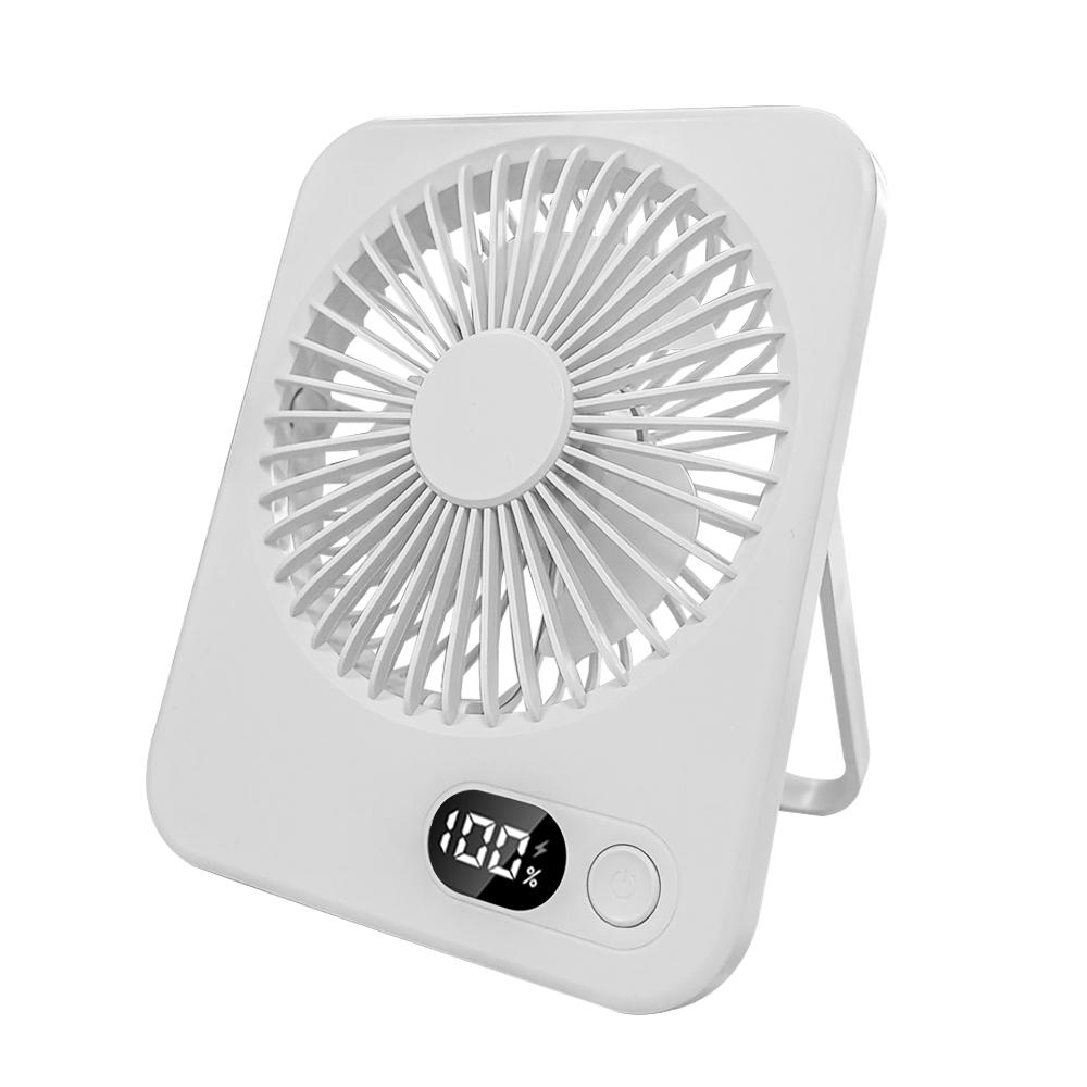 Portable Desk Fan Mini USB Rechargeable Fan Foldable Small Desktop Fan with Power Display Portable Table Fan for Home Office