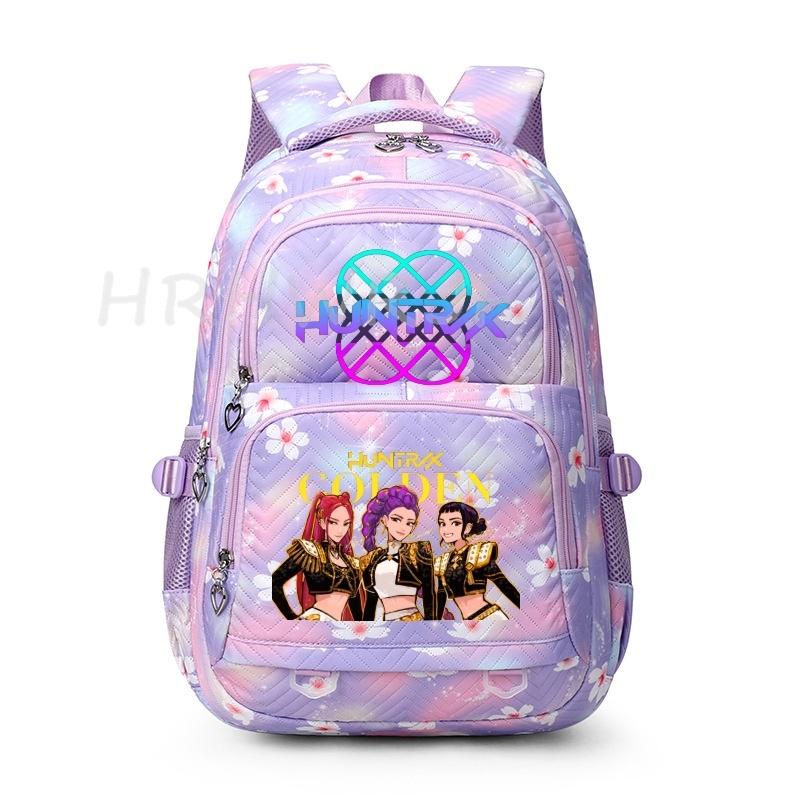 K-pop Backpack Teens Girls Capacity Schoolbag Flowers Printe Laptop School Backpack Travel Rucksack YK2 Mochila