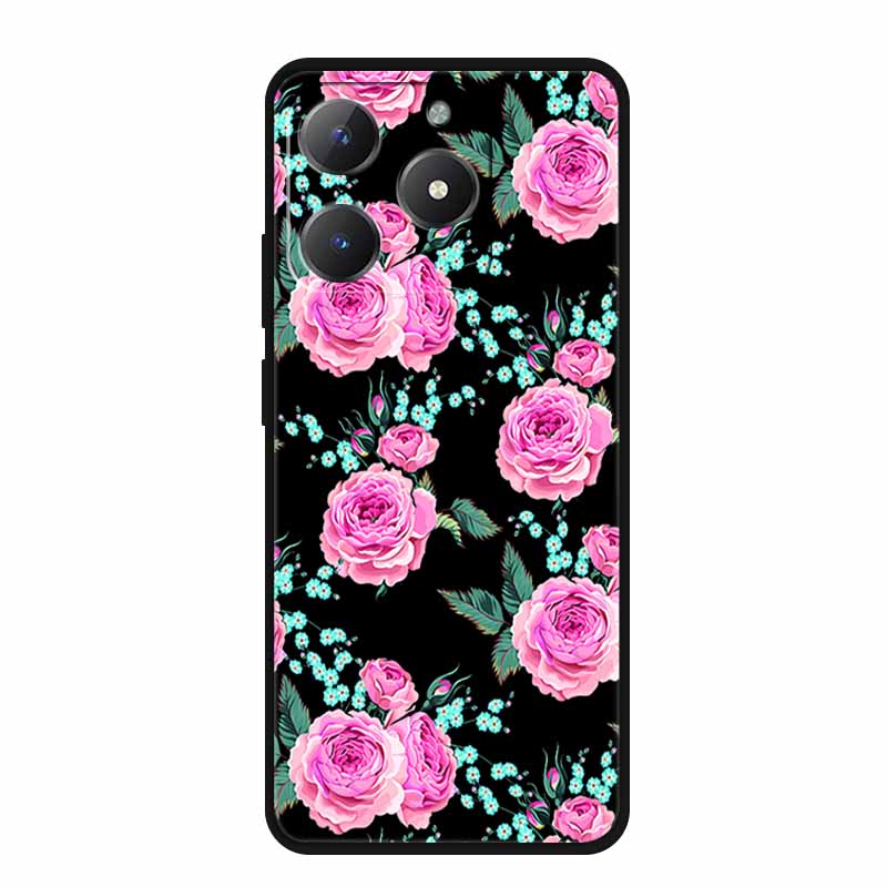 Black Silicone Case For Realme Narzo N61 Case N 61 Funda Cartoon Cat Soft Back Cover For Realme Note 60 Phone Case Shells Coque