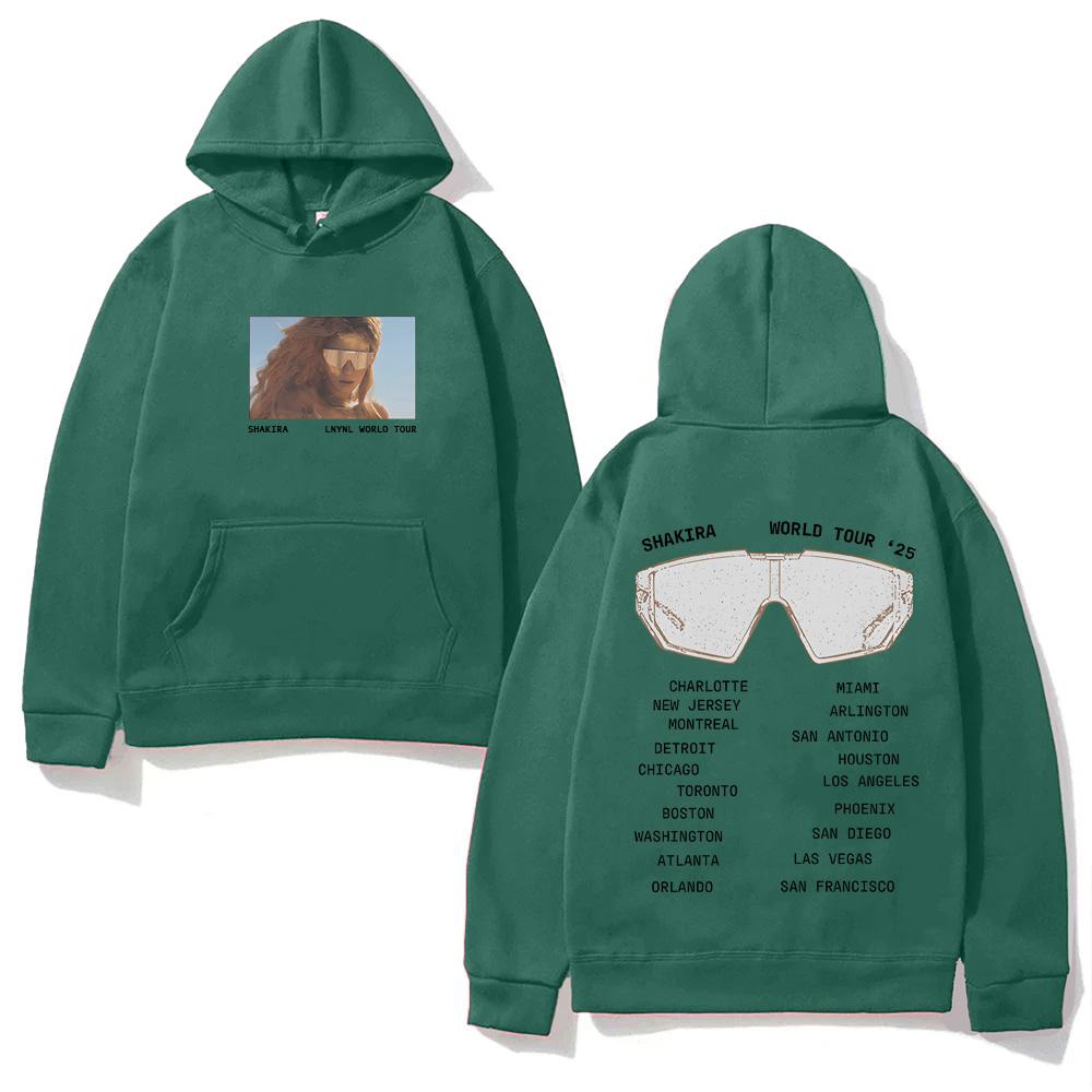 LMYNL World Tour Sunglasses HOODIE Shakira Singer's Style Harajuku Moletom with Hooded Fleece Comfortable Hoody