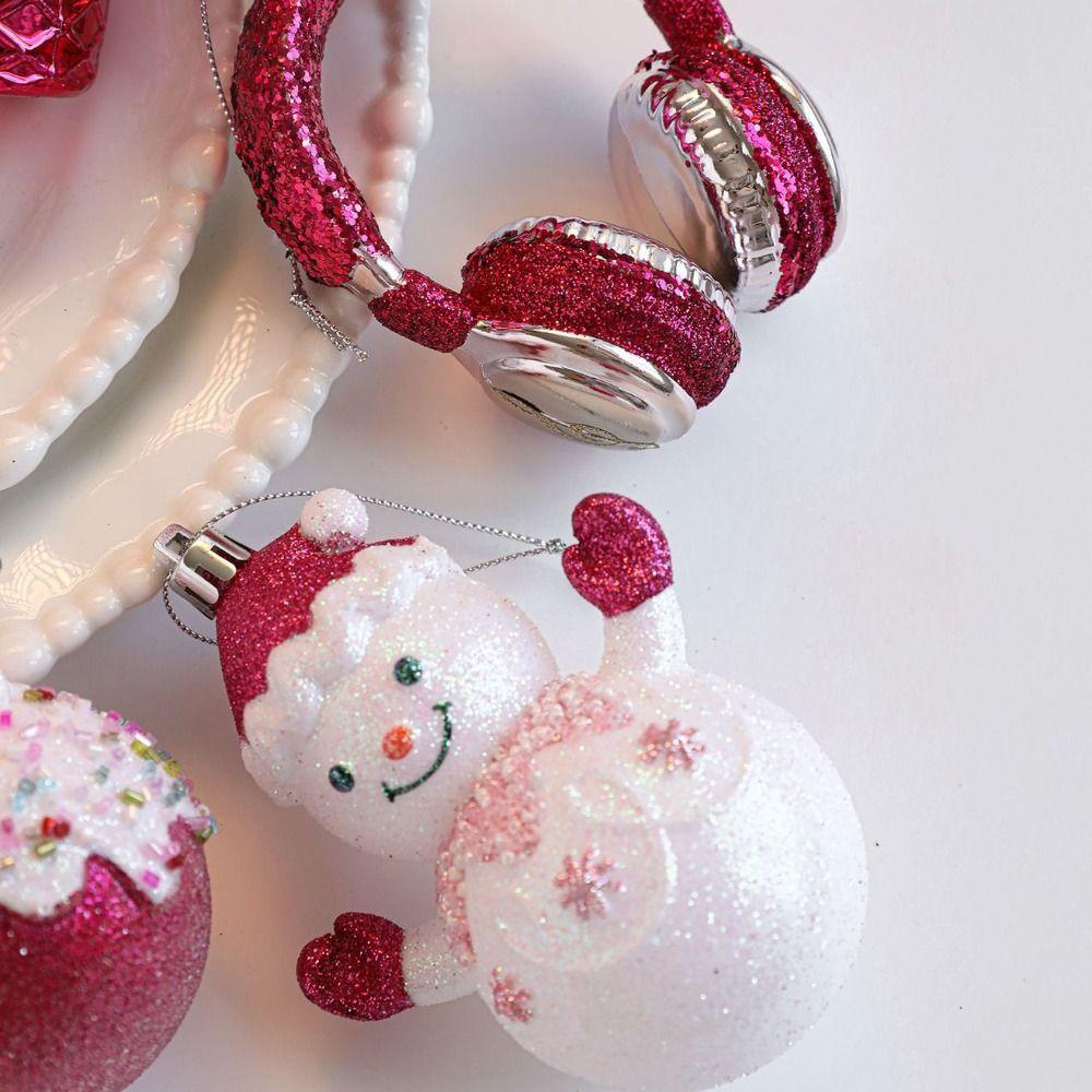 Shatterproof Xmas Tree Hanging Pendant Santa Claus Snowman Pendant Hanging Ornament Party