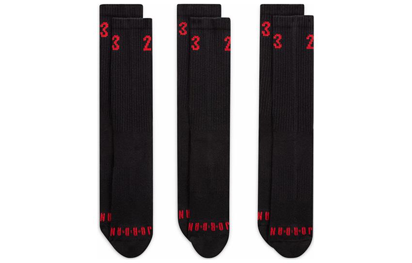 Jordan Crew Socks Unisex 3 Pack Black DA5718-011 S