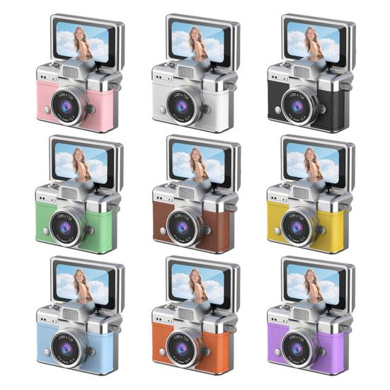 Thumb-Sized Flip Screen Mini Camera Tiny Retro Keychain Digital Camera with 1.47" LCD Screen Vintage