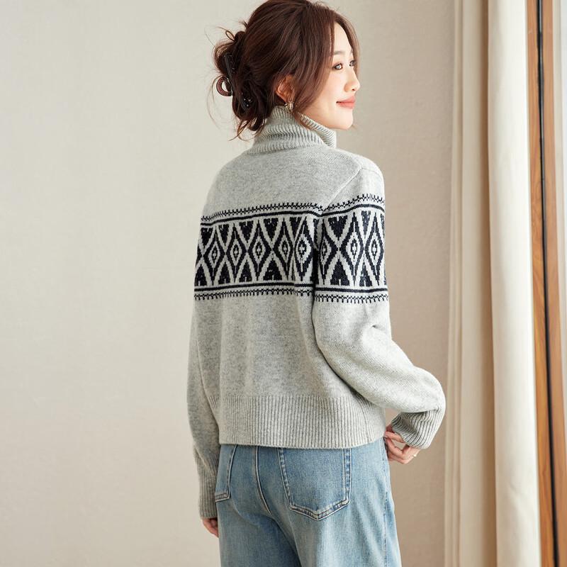 Srcr Women's Thickened 100% Wool Knit Cardigan