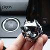 Trendy Car Interior Decoration Bulldog Start Stop Button Cover, Ignition Switch Protective Ring Metal Trim for Push Start, Steering Wheel Decor,