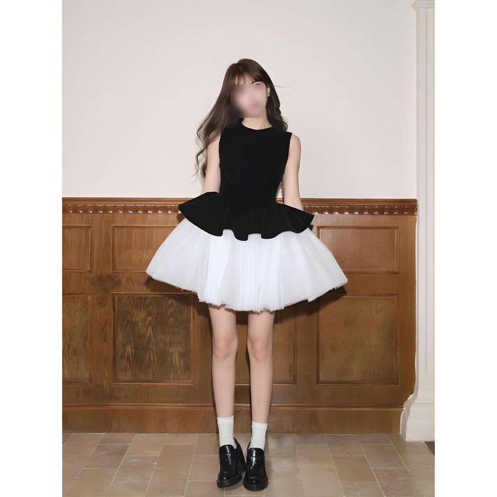 Princess Birthday Dress Fluffy Mesh Skirt Miu Ballet Vest Dress