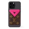 Louis Vuitton Magnetic Card Holder Pondichery Pink/Brown Monogram Canvas Women Wallets M12851