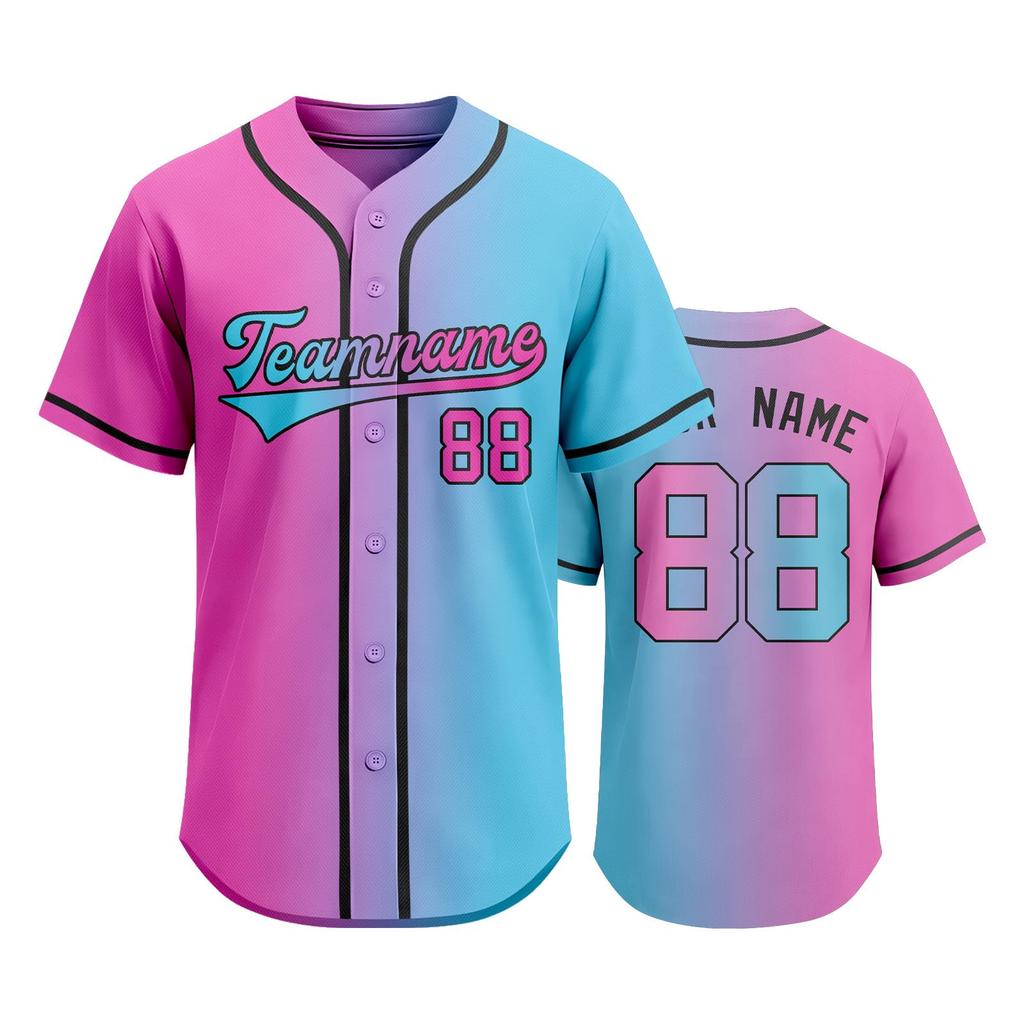Customizable Baseball Jersey Men Women Button Front Athletic Shirt Team Name Number Printed Sportswear