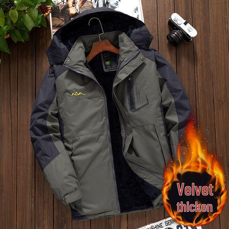 Men's Winter Plus Velvet Cotton Coat - Thick, Warm, Windproof & Waterproof Casual Windbreaker Jacket